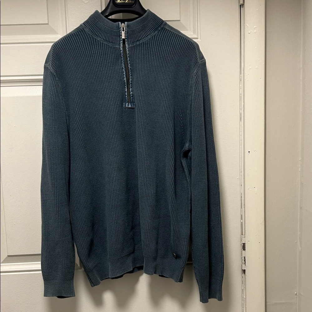 Tommy Bahama Men's Blue Zip-Up Sweater